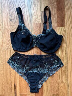Simone Perele Bra (38F) and Panty (XL) set - washed, tags removed, worn once